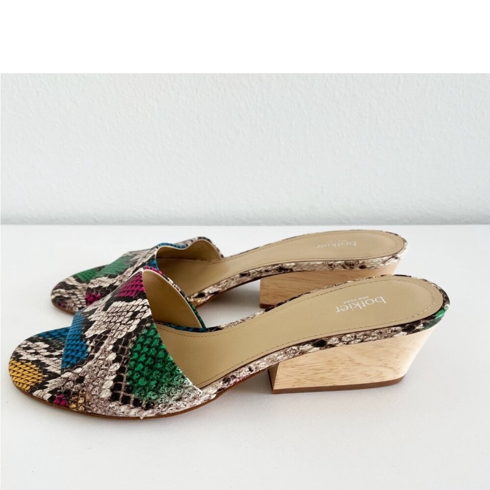 NIB Boltkier Carlie Colorful Snakeskin mules with low heel. - Picture 3 of 6